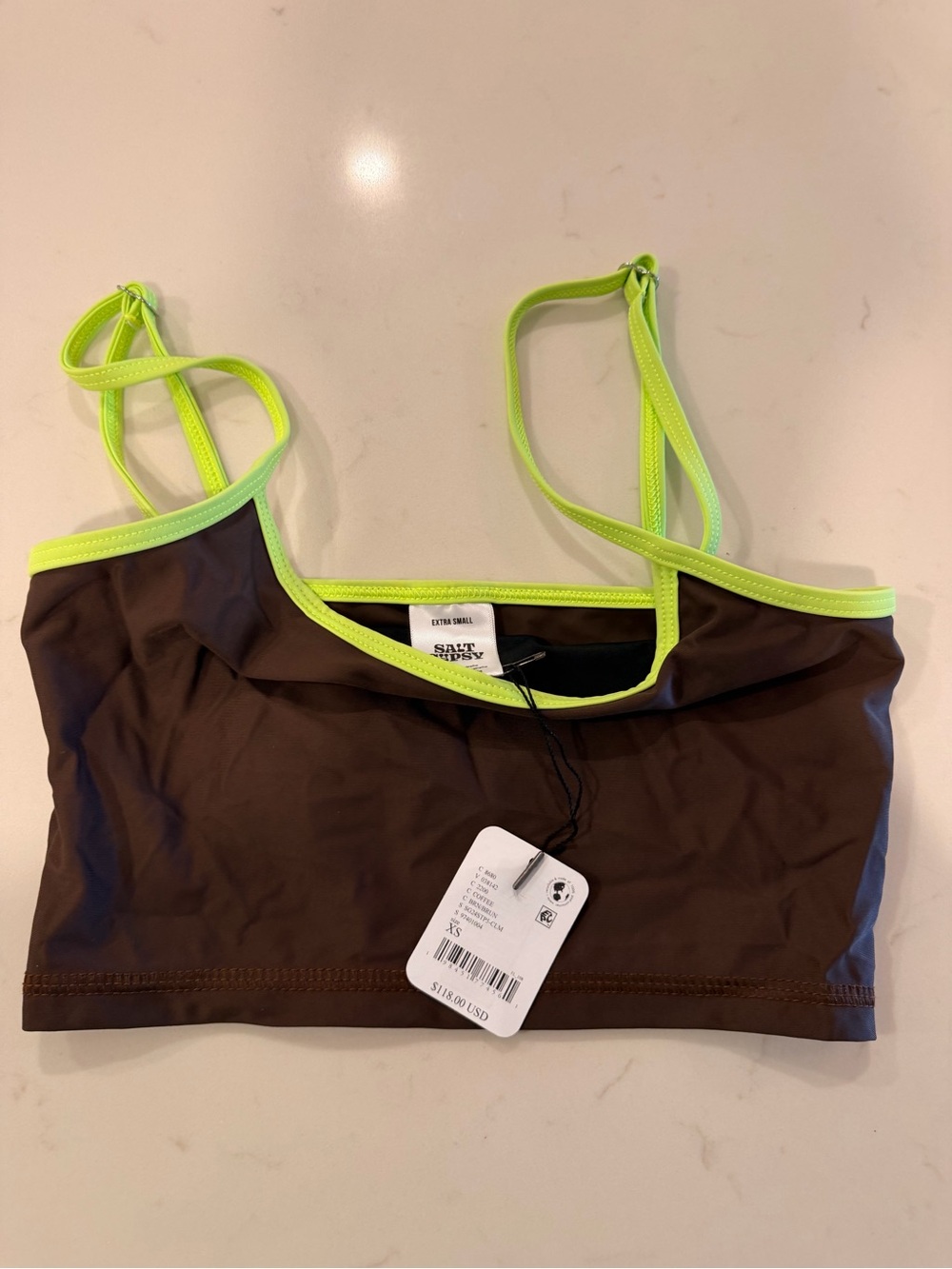 Salt gypsy brown bikini top sz XS - Picture 2 of 3